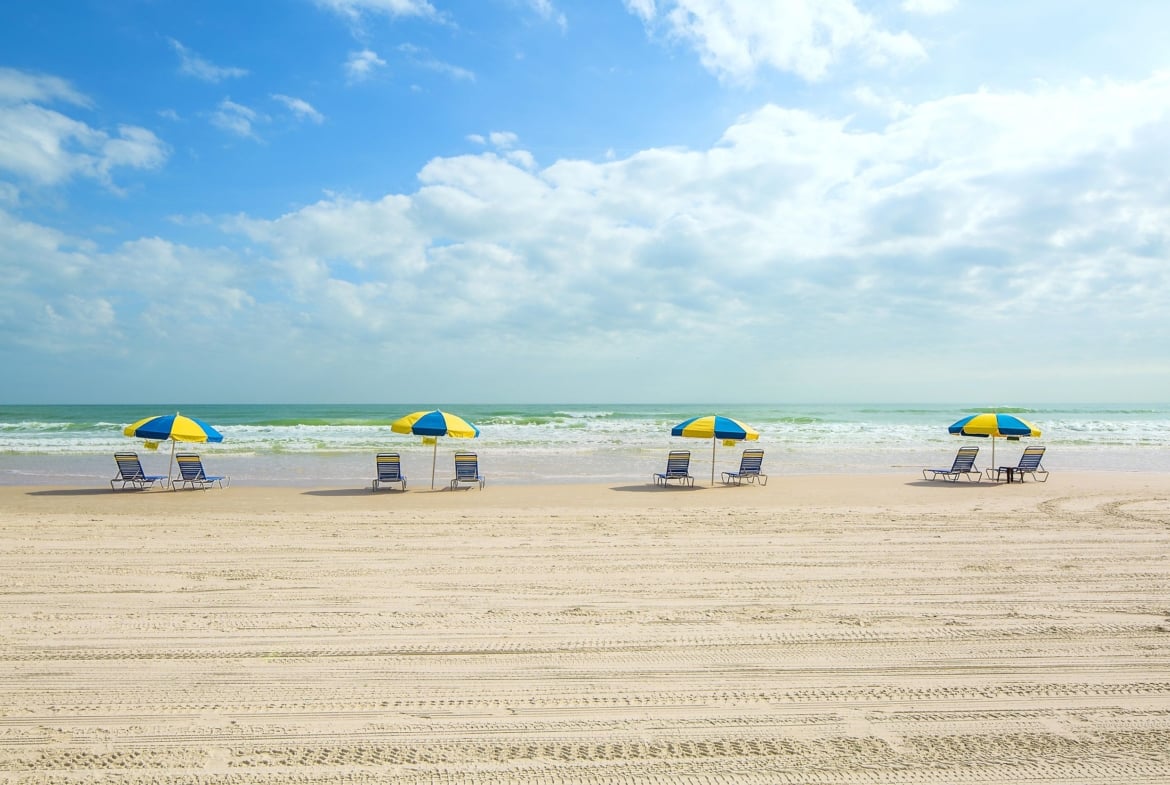 Chairs and umbrellas on the beach