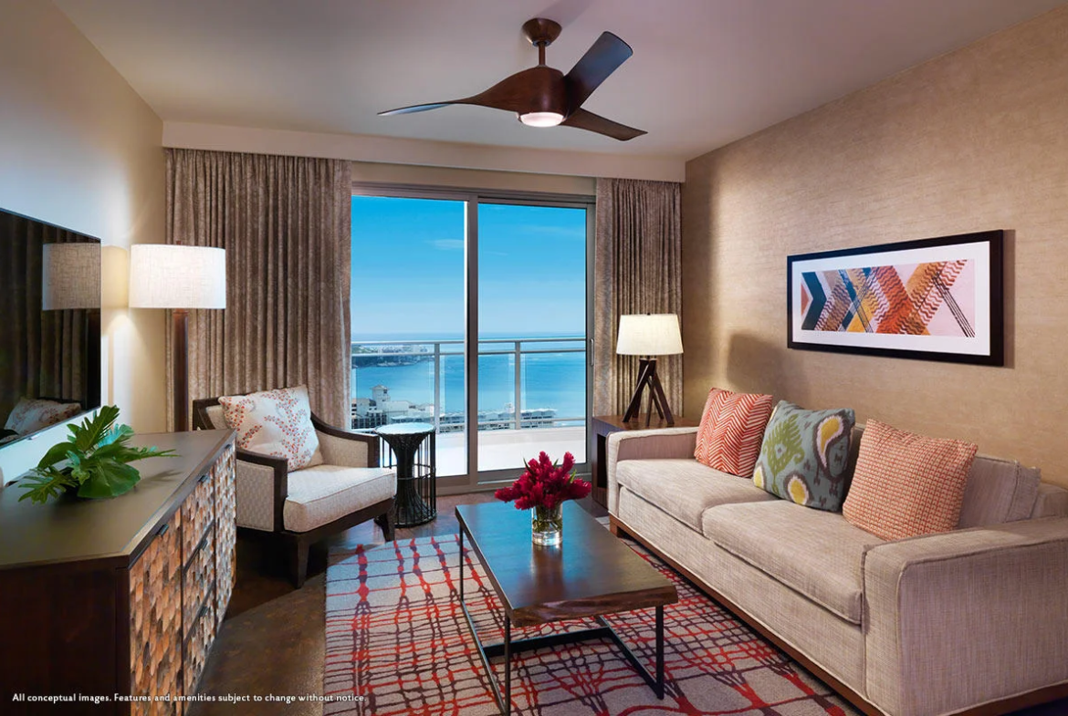 The Grand Islander by Hilton Grand Vacations living room