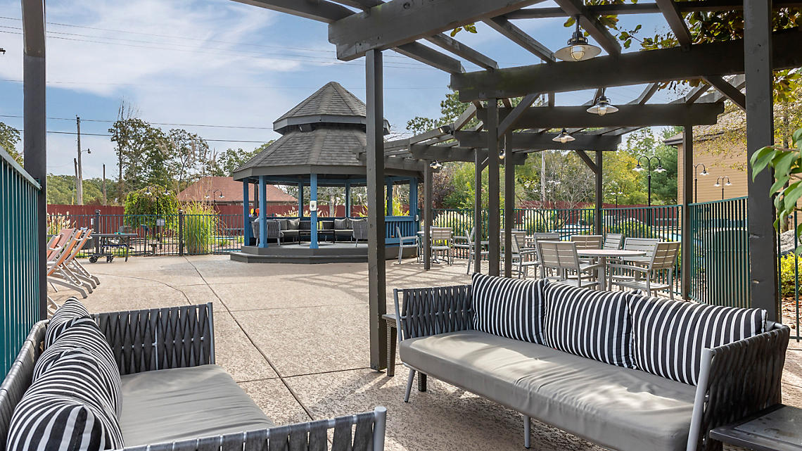 outdoor lounge area