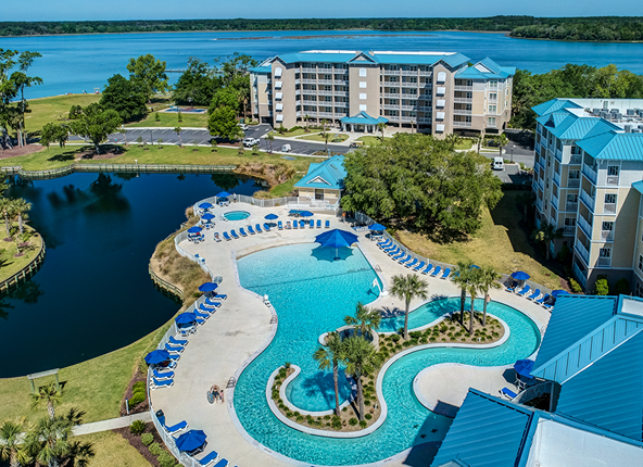 Hilton head island Bluewater resort lazy river pool lagoon intracoastal waterway