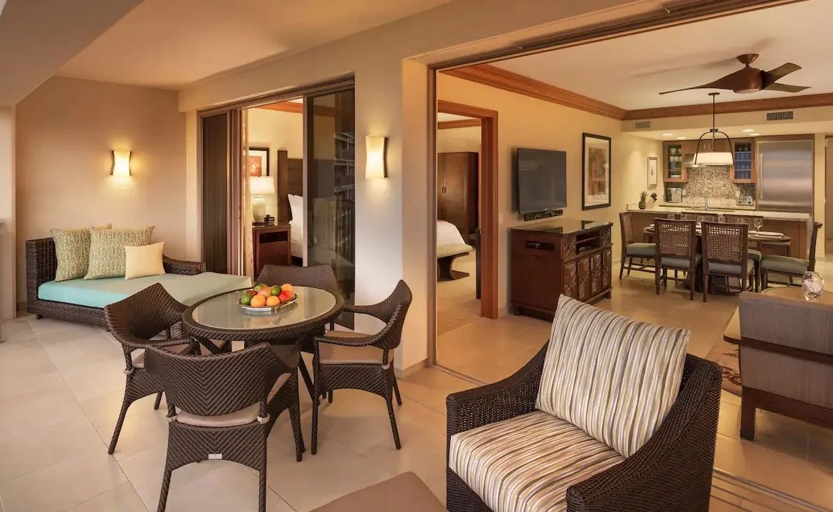 Hyatt Ka'anapali Beach Lanai and Living Area