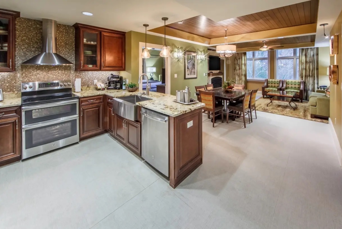 kitchen and dining area