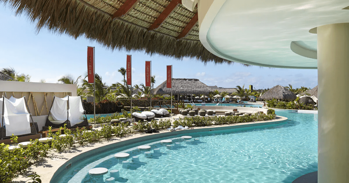 outdoor pool area