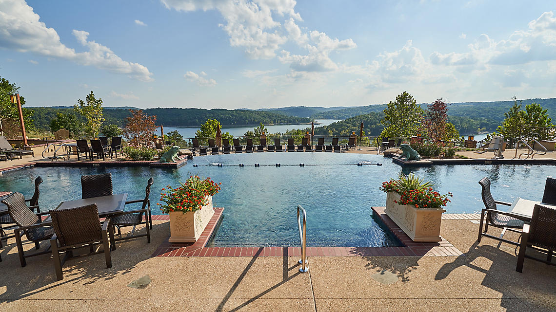 outdoor pool area