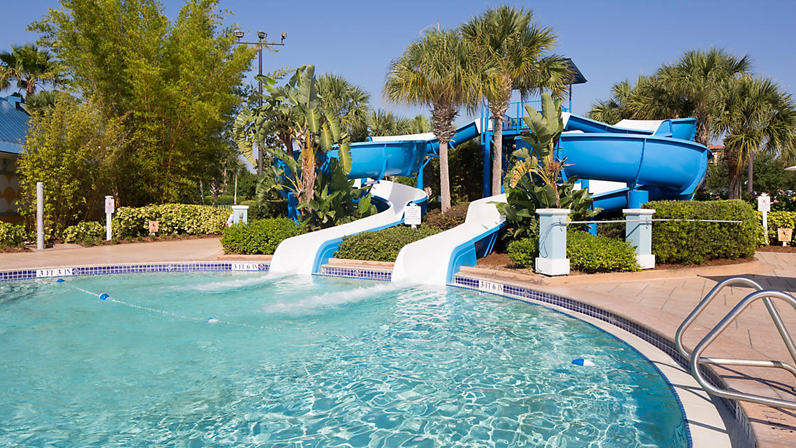 pool with slides